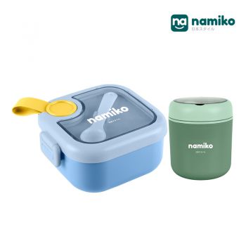[Baby SET A] Namiko กล่องอาหารเบนโตะพร้อมถ้วยซุปสเตนเลส - Green