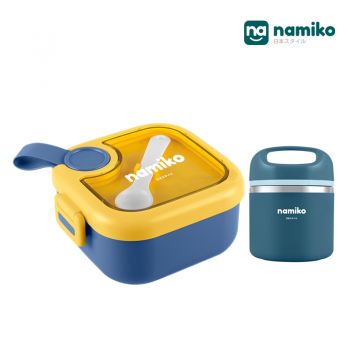 [Baby SET B] Namiko กล่องอาหารเบนโตะพร้อมกระติกสเตนเลส - Blue