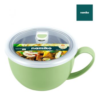 Namiko ชามสเตนเลสหูหิ้วอเนกประสงค์พร้อมฝาปิด 1100 ml. รุ่น #8402 - Green