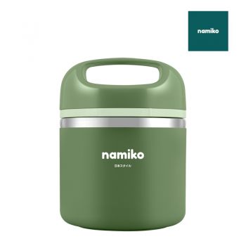 Namiko กระติกสเตนเลสใส่อาหารเก็บอุณหภูมิฝาหิ้ว 630 ml. รุ่น #6531 - Dark Green