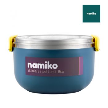 Namiko กล่องอาหารสเตนเลสสไตล์เกาหลี 1000 ml. รุ่น  #6549 - Dark Blue