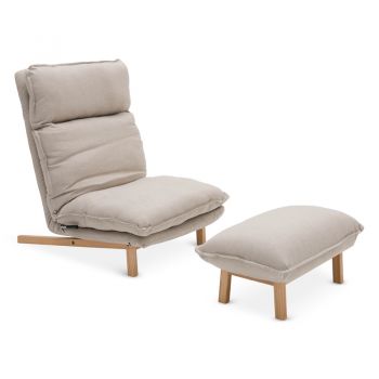 Namiko x Linsy Modern โซฟาผ้าเดี่ยวเตียงพับเก้าอี้ รุ่น LS075SF1 - Light Gray