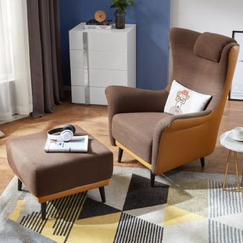 Namiko x Linsy Nordic Lazy bedroom sofa พร้อมที่วางเท้า  รุ่น LS01SFAE1Q008