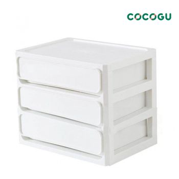 COCOGU ลิ้นชักเก็บของขนาดเล็กแบบตั้งโต๊ะ 3 ชั้น