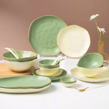 COCOGU Luxury Ceramic Plates ชุดจานเซรามิก  8 ชิ้น - คละสี