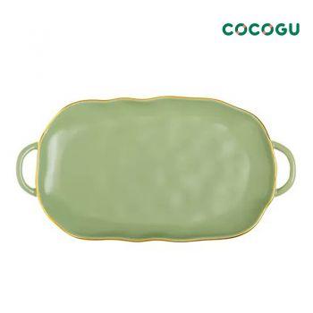 COCOGU  จานอบเหลี่ยม 12 นิ้ว - Matcha Green