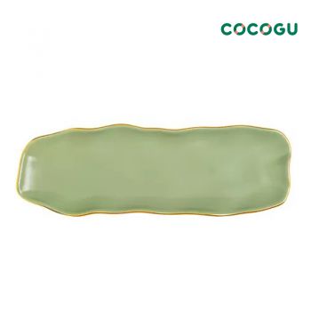 COCOGU จานซูชิเหลี่ยม 10 นิ้ว - Matcha Green