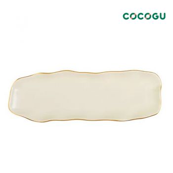COCOGU  จานซูชิเหลี่ยม  10 นิ้ว  - Ivory