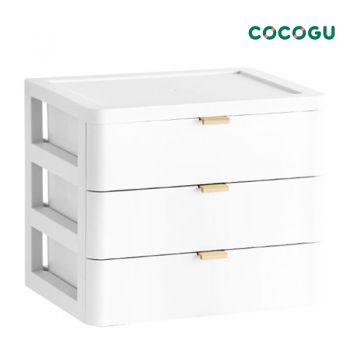 COCOGU ลิ้นชักเก็บของแบบตั้งโต๊ะ 3 ชั้น รุ่น 2358 - white