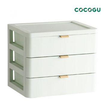 COCOGU ลิ้นชักเก็บของแบบตั้งโต๊ะ 3 ชั้น รุ่น 2358 - green