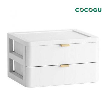 COCOGU ลิ้นชักเก็บของแบบตั้งโต๊ะ 2 ชั้น รุ่น 2357 - white