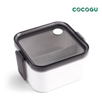 [เข้าไมโครเวฟได้] COCOGU กล่องอาหารสี่เหลี่ยม 850ml รุ่น 6697 - white