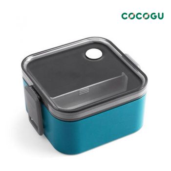 [เข้าไมโครเวฟได้] COCOGU กล่องอาหารสี่เหลี่ยม 850ml รุ่น 6697 - green