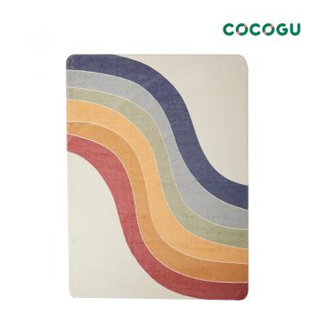 COCOGU พรมปูพื้นขนนุ่ม ขนาด 120*160cm - rainbow line