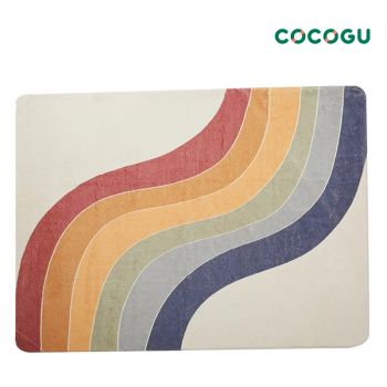 COCOGU พรมปูพื้นขนนุ่ม ขนาด 140*200 cm - rainbow line
