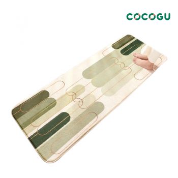 COCOGU พรมปูพื้นทรงยาว ขนนุ่ม ขนาด 40*120 cm - green line