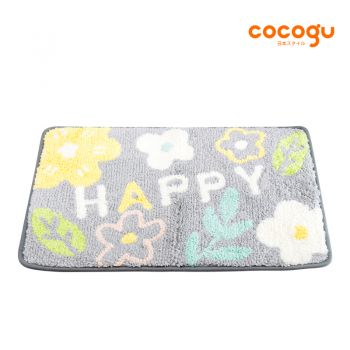 COCOGU พรมปูพื้นหน้าห้องน้ำ ขนนุ่ม ขนาด 40*60 cm - happy gray