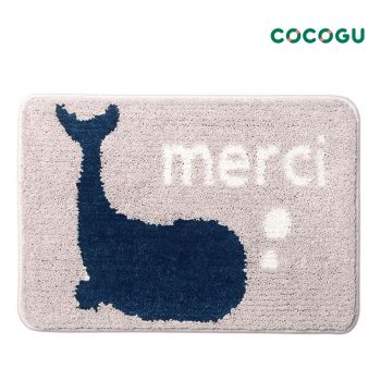 COCOGU พรมปูพื้นหน้าห้องน้ำ ขนนุ่ม ขนาด 50*80 cm - whale