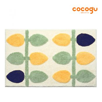 COCOGU พรมปูพื้นลายใบไม้ ขนนุ่ม ขนาด 45*65 cm, 50*80 cm, 80*120 cm -  grass-Blue Switch