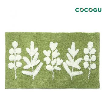 COCOGU พรมปูพื้นลายใบไม้ ขนนุ่ม ขนาด 45*65 cm - green grass