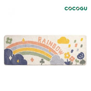 COCOGU พรมปูพื้นข้างเตียง ขนนุ่ม ขนาด 50*150 cm - rainbow