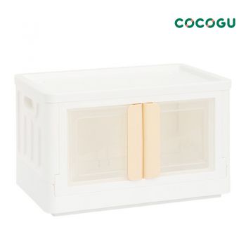 COCOGU กล่องเก็บของแบบพับได้ 2 ประตู ขนาด 32 L - white powder
