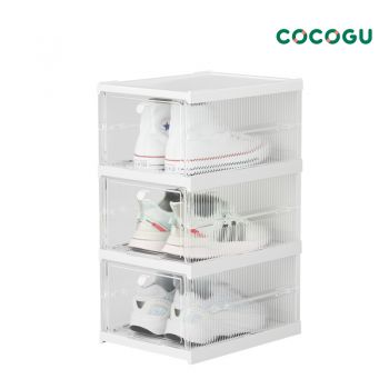 COCOGU กล่องเก็บรองเท้า 3 ชั้น - white