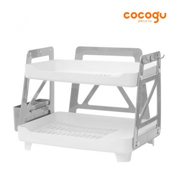 COCOGU ชั้นคว่ำจานมีฐานระบายน้ำ 2 ชั้น รุ่น JSNJ2478 - white