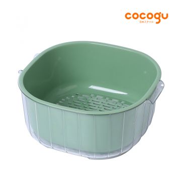 COCOGU ชุดตะกร้าล้างผัก ผลไม้พร้อมที่กรองระบายน้ำ ขนาด 1.2L รุ่น CX-3311A - green