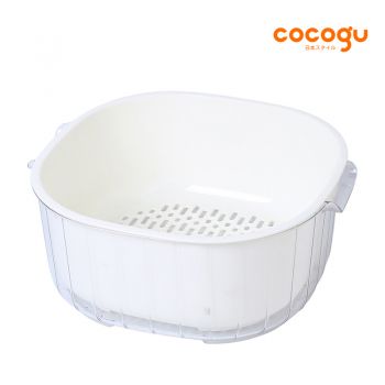 COCOGU ชุดตะกร้าล้างผัก ผลไม้พร้อมที่กรองระบายน้ำ ขนาด 1.2L รุ่น CX-3311A - white