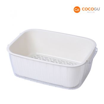 COCOGU ชุดตะกร้าล้างผัก ผลไม้พร้อมที่กรองระบายน้ำ ขนาด 4.2L รุ่น CX-3312A - white