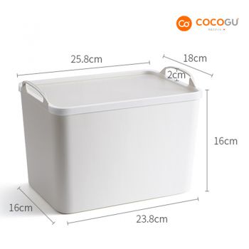 COCOGU กล่องเก็บของอเนกประสงค์พร้อมฝาปิด (ลึก) size S รุ่น S0451 - white