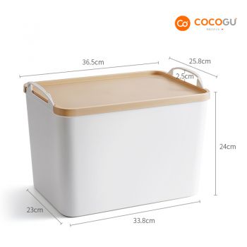 COCOGU กล่องเก็บของอเนกประสงค์พร้อมฝาปิด (ลึก) size L รุ่น S0453 - brown