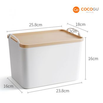 COCOGU กล่องเก็บของอเนกประสงค์พร้อมฝาปิด (ลึก) size S รุ่น S0451 - brown