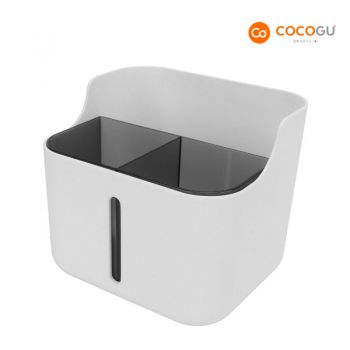 COCOGU กล่องเก็บปากกาทรงเหลี่ยม รุ่น S0509 - white and grey