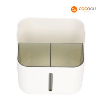 COCOGU กล่องเก็บปากกาทรงเหลี่ยม รุ่น S0509 - white and brown