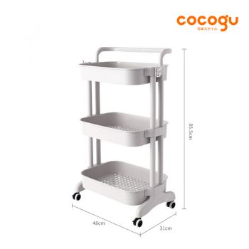 COCOGU ชั้นวางล้อเลื่อนมีที่จับพร้อมล้อเลื่อน รุ่น S1478 - white