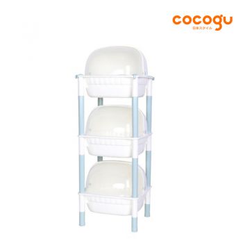 COCOGU ชั้นวางของอเนกประสงค์แบบมีฝาปิด 3 ชั้น รุ่น S3313-3 - white