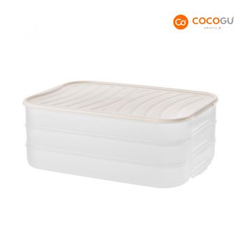 COCOGU กล่องเก็บอาหารแบบ 3 ชั้น รุ่น A0293-GB - Elegant white