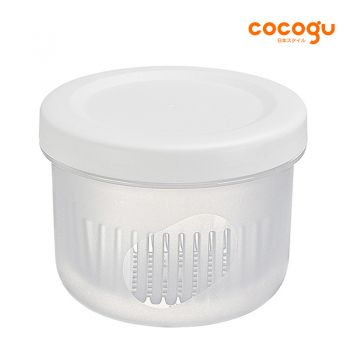 COCOGU กล่องเก็บอาหารมีช่องระบายน้ำ รุ่น A0428-S - Elegant white