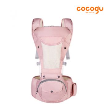 COCOGU Baby Hip Seat เป้อุ้มเด็ก พร้อมตาข่ายระบายอากาศด้านหน้า - Pink