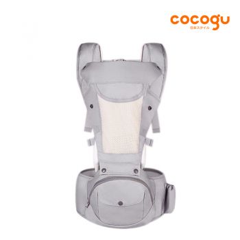 COCOGU Baby Hip Seat เป้อุ้มเด็ก พร้อมตาข่ายระบายอากาศด้านหน้า - Gray