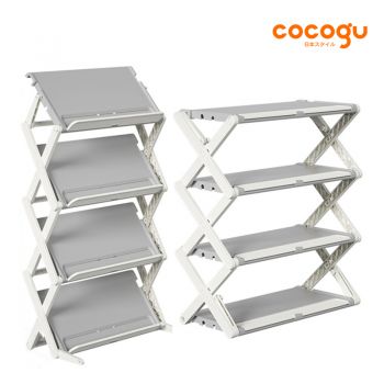 COCOGU ชั้นวางรองเท้ารูปตัว X ขนาด 4 ชั้น รุ่น Df024-1GW - white