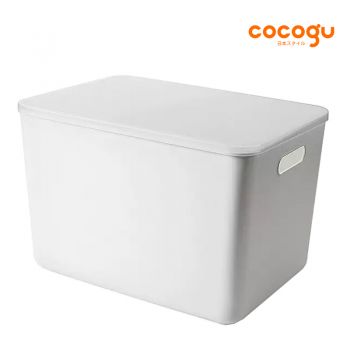 COCOGU กล่องเก็บของอเนกประสงค์พร้อมฝาปิด ขนาด 15L รุ่น S0297 - white