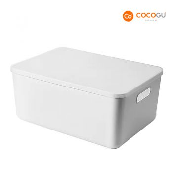 COCOGU กล่องเก็บของอเนกประสงค์พร้อมฝาปิด ขนาด 10L รุ่น S0296 - white