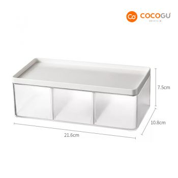 COCOGU กล่องเก็บของตั้งโต๊ะ size L รุ่น S0358 - white