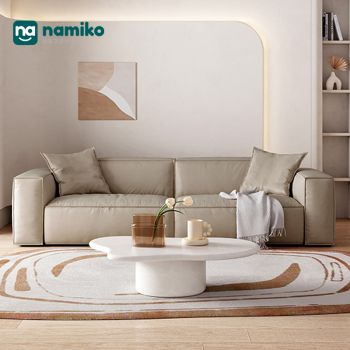 Namiko Nordic โซฟาผ้าสังเคราะห์ 2 ที่นั่ง รุ่น LS01SFS040021 - beige