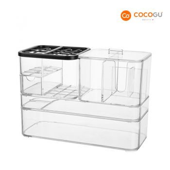 COCOGU เซตกล่องเก็บของบนโต๊ะเครื่องแป้ง รุ่น A0270 - transparent