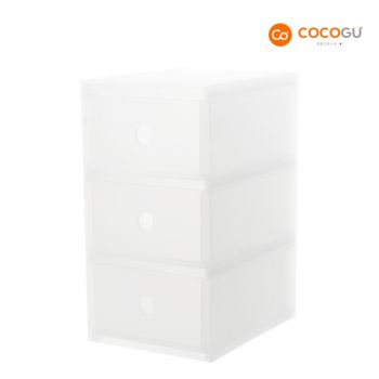 COCOGU กล่องลิ้นชักพลาสติกเก็บของ 3 ชั้น รุ่น A0244 - white