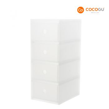 COCOGU กล่องลิ้นชักพลาสติกเก็บของ 4 ชั้น รุ่น A0244 - white
